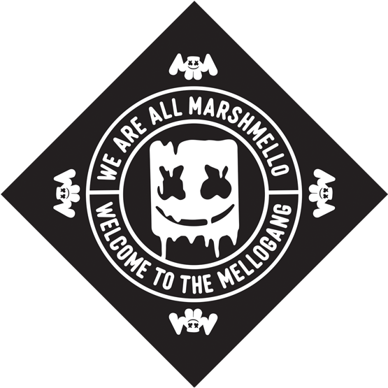Marshmello Bandana - T-shirt (600x600), Png Download