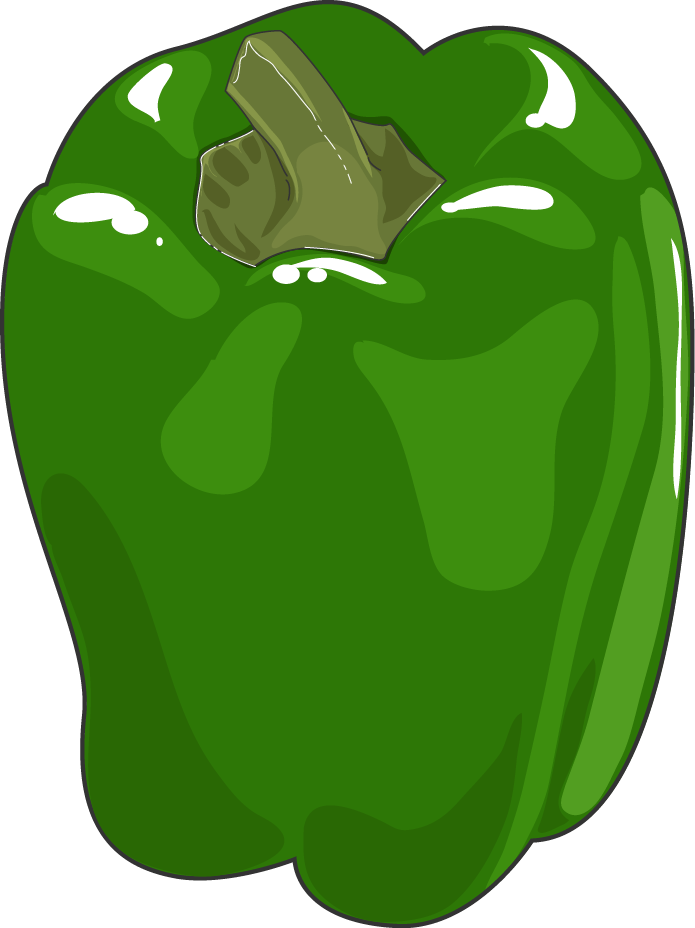 Pepper - Green Bell Pepper (509x680), Png Download