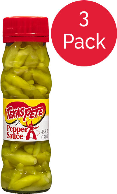 Green Pepper Sauce From Texas Pete, 3 Pack - Texas Pete Pepper Sauce - 4.5 Fl Oz Bottle (400x971), Png Download