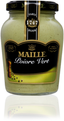 Maille Green Pepper Mustard, 215g - Maille Mustard (480x456), Png Download