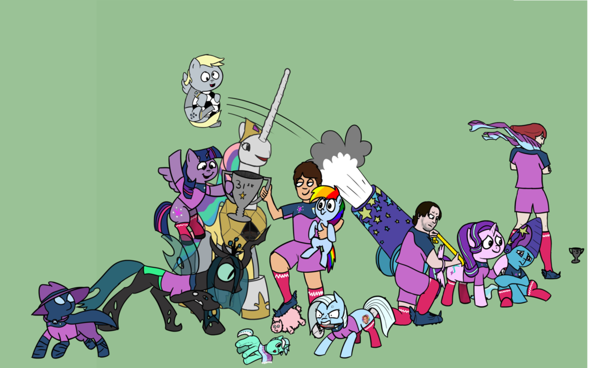 Mlp Group Photo Spring 17 - Cartoon (1200x750), Png Download