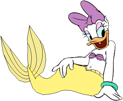 Daisy The Mer-duck - Daisy Duck The Mermaid (404x332), Png Download