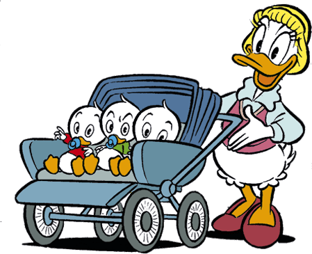Dumbella-duck - Donald Duck En Kwik Kwek En Kwak (449x365), Png Download
