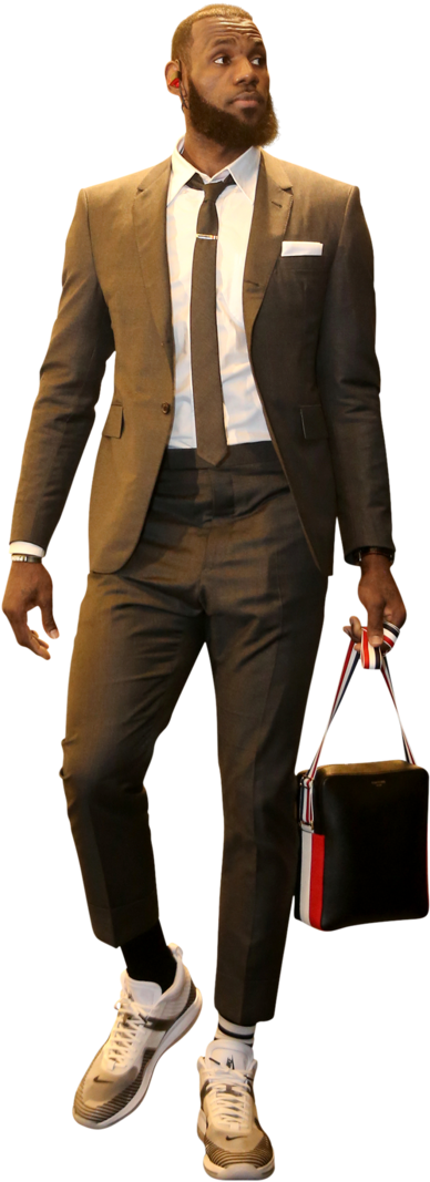 Lebron James In A Brown Suit - Lebron James (768x1152), Png Download