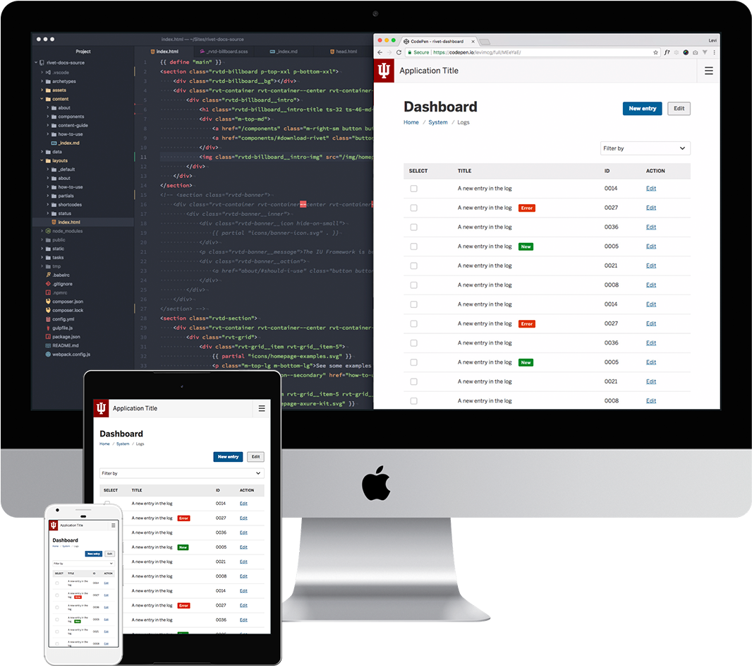 A Rivet Web Application On Mobile, Tablet, And Desktop - Mobile Phone (1074x943), Png Download