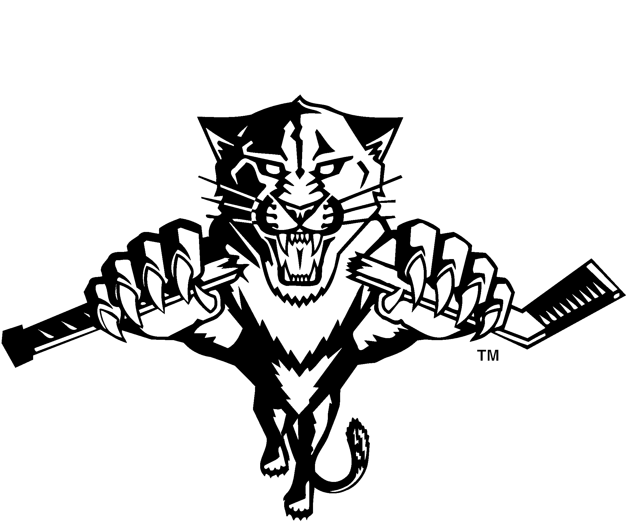 Florida Panthers Logo Black And White - Florida Panthers Black Logo (2400x2400), Png Download