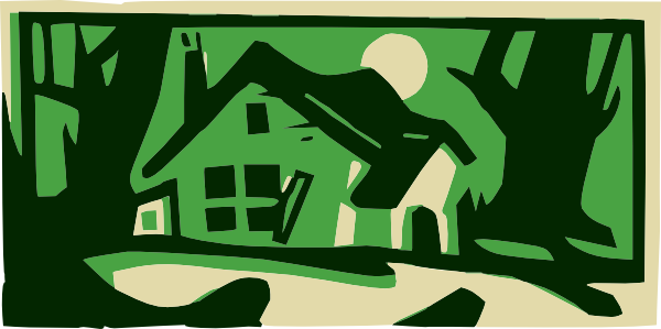House In The Woods At Night Svg Clip Arts 600 X 299 (600x299), Png Download
