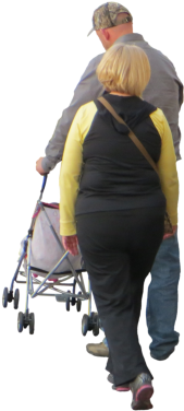 Couple With Baby Stroller Couple With Baby, Baby Strollers, - Baby Transport (375x375), Png Download