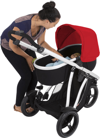 Phil&teds Vibe All Terrain Luxury Inline Stroller With - Phil And Teds Vibe Pram (396x533), Png Download