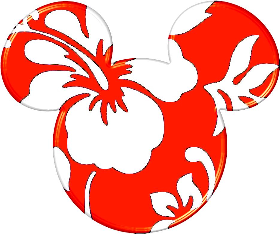 Disney Mickey Ears - Hawaiian Mickey Mouse Head (952x917), Png Download