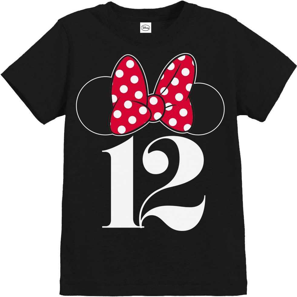 Official Girls Disney Minnie Mouse Bow Ears Birthday - Greeting Card Design (1000x1000), Png Download