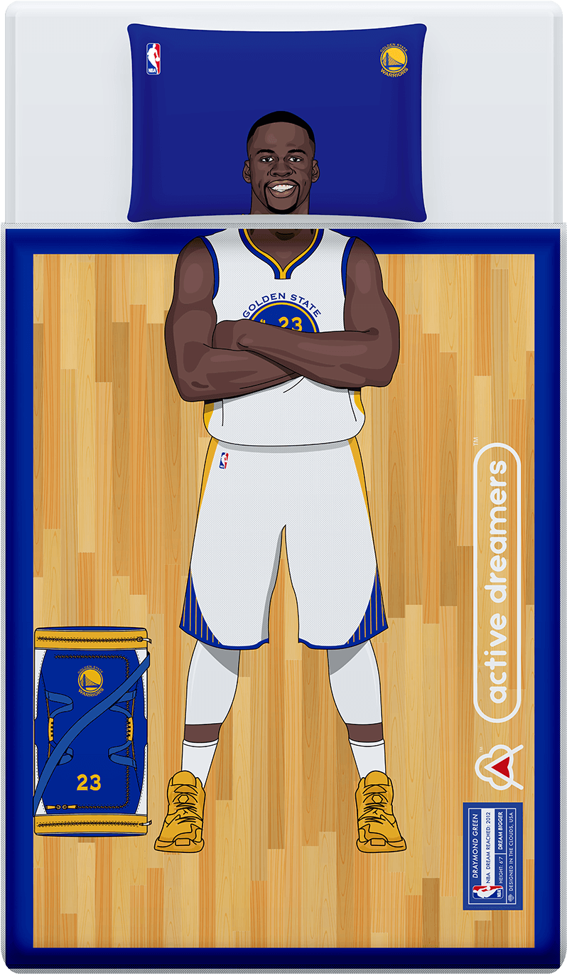 Draymond Green Reversible Blanket & Pillow Case Set - Steph Curry Bed Set (1000x1445), Png Download