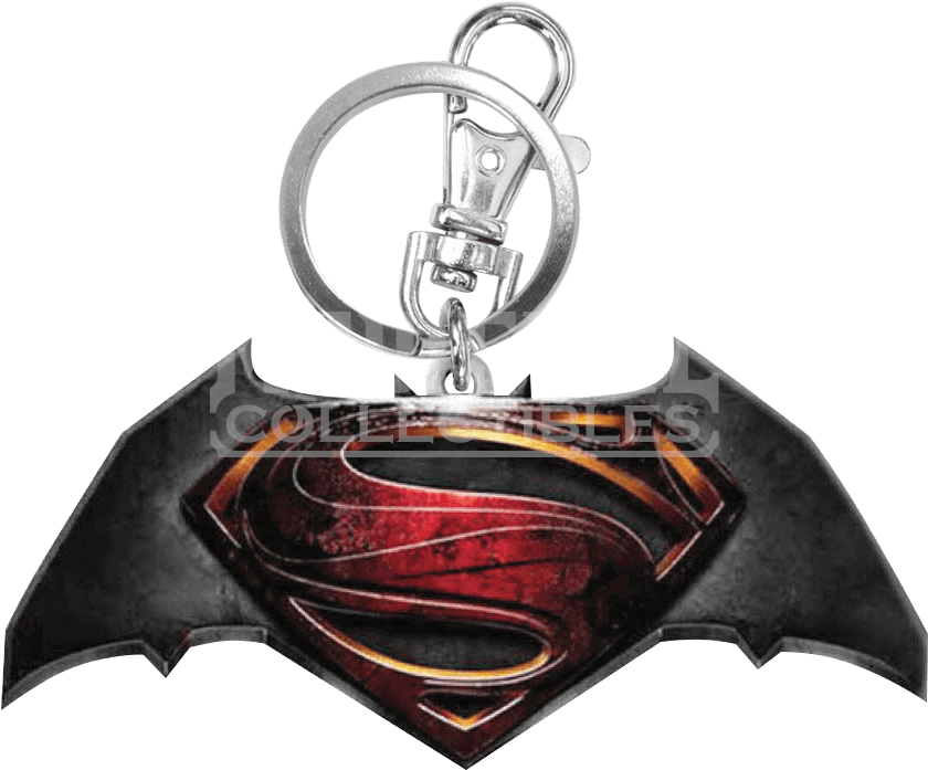Colored Batman V Superman Keychain - Batman Vs. Superman - Dawn Of Justice Pewter Logo Pewter (839x839), Png Download