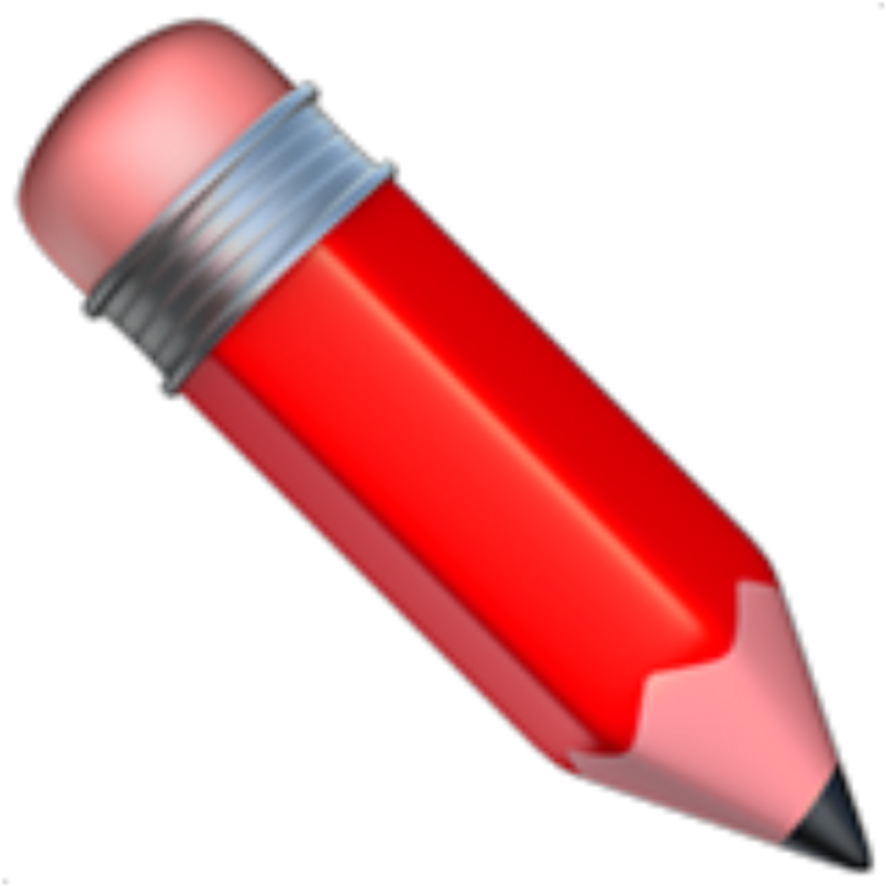 Redemoji Emoji Red Pencil Redpencil Apple Remix School - Png Emoji School Sticker (1024x1024), Png Download