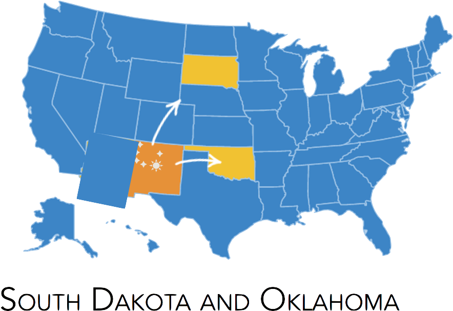 Sd And Ok - Hillary And Trump States (982x654), Png Download