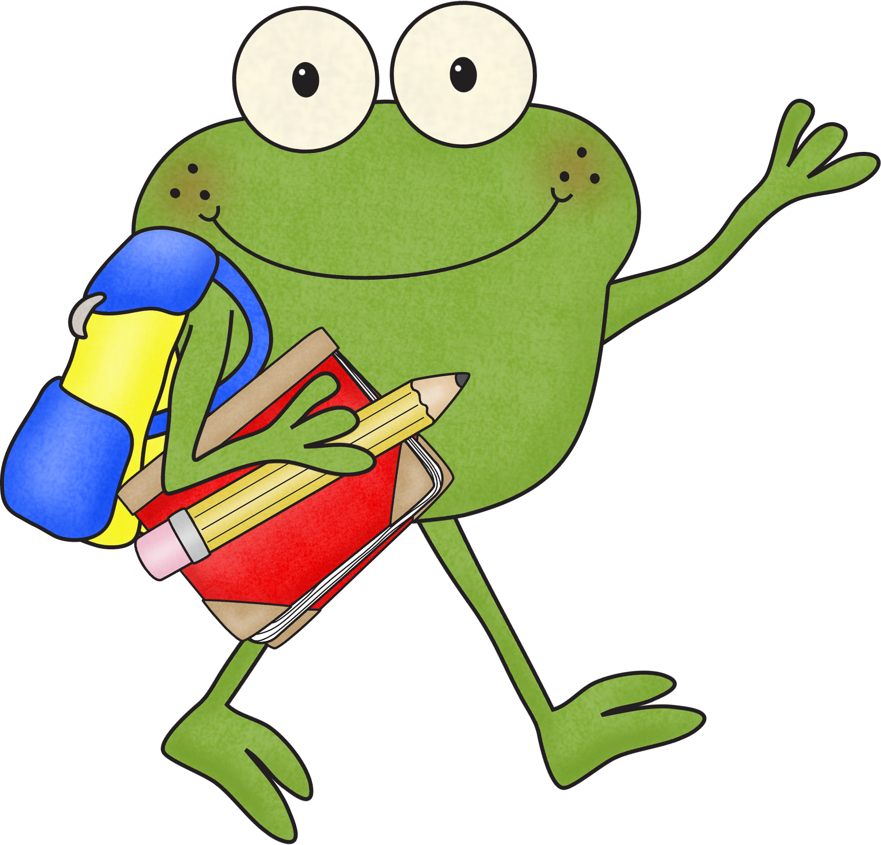 Png Download School Cliparts Free Download Clip Art - Frog At School Clip Art (1739x1669), Png Download