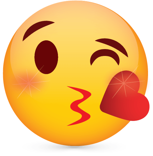 Create Free Blowing Kiss - Emoji Logo (606x563), Png Download