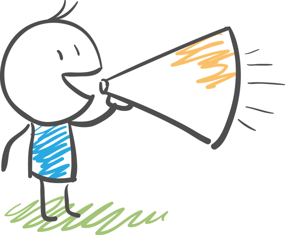Cheer Man - Man With Megaphone Cartoon (1000x826), Png Download