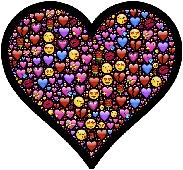 Heart, Emoji, Affection, Love, Attraction, Emotion, - Heart And Love Emojis (640x605), Png Download