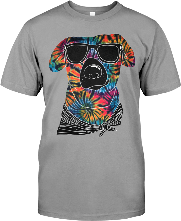 Tie Dye Dog - Tie Dye Dog Premium T-shirt (900x1125), Png Download