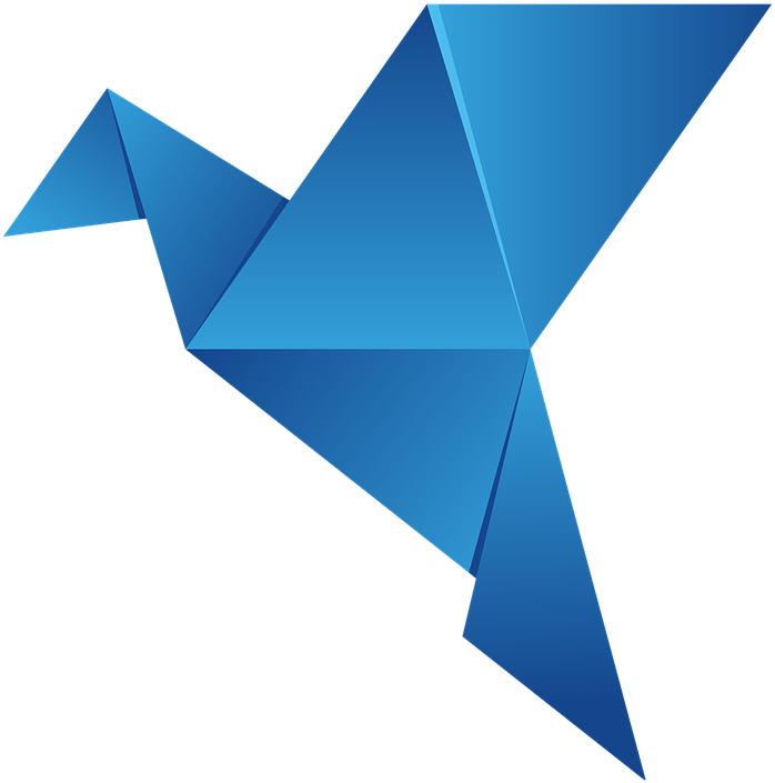 Free Vector Graphic Logo Origami Bird Fly Blue Free - Origami Logo Png (720x720), Png Download