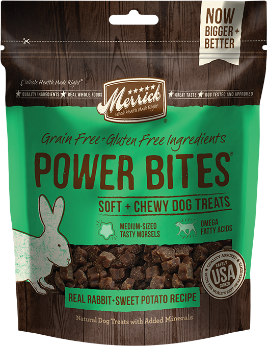 Real Rabbit Sweet Potato Recipe - Merrick Grain Free Gluten Free Power Bites Dog Treats, (650x748), Png Download
