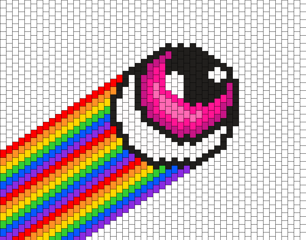 Rainbow Dank Eyeball Bead Pattern - Penguin (1050x823), Png Download