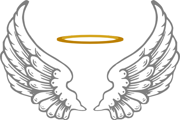 Clipart Download Halo With Wings Clip Art At Clker - Angel Wings And Halo Png (600x401), Png Download