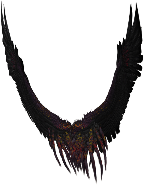 Wing, Angel, Fly, Gold, Black, Png, Free, 3d, Render - ปีก Png (960x640), Png Download
