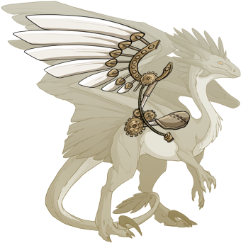Gold Steampunk Wings Wclaw F - Flight Rising Fire Accent (350x350), Png Download