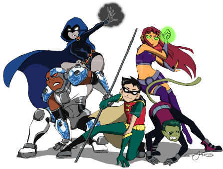 Go Some Teen Titans Fan Art Since I'm Re- - Cartoon (500x374), Png Download
