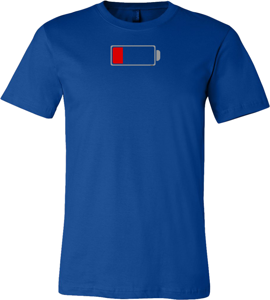 Low Battery Men's T-shirt - Bella Canvas 3001 True Royal (1024x1024), Png Download