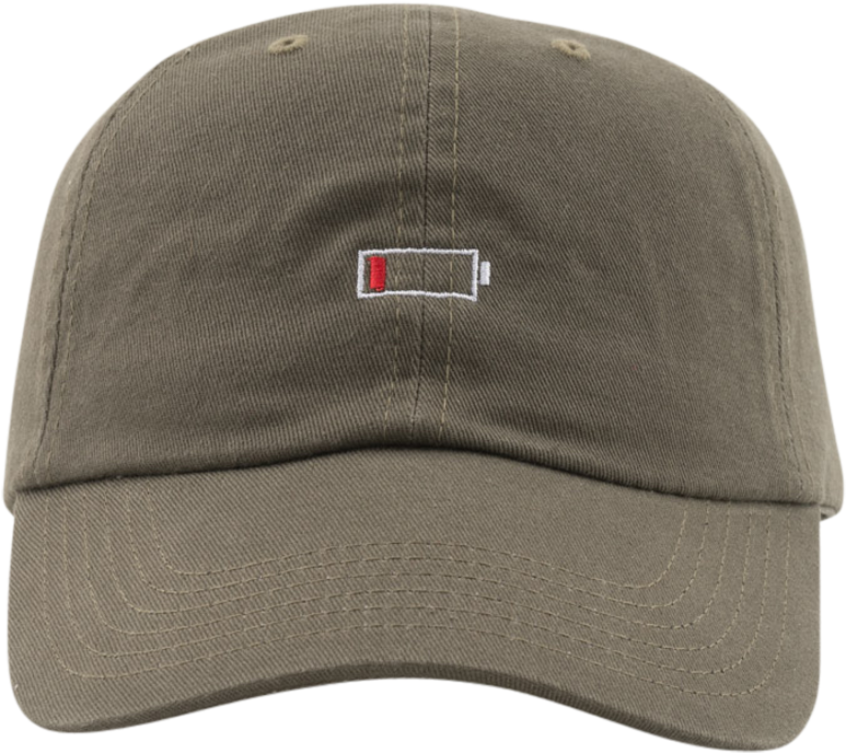 Low Battery Hat Olive - Baseball Cap (1000x1000), Png Download