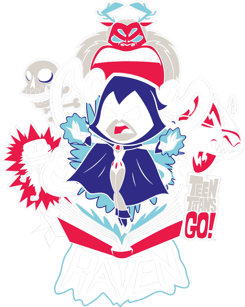Teen Titans Go Raven Pullover Hoodie - Long-sleeved T-shirt (850x1104), Png Download