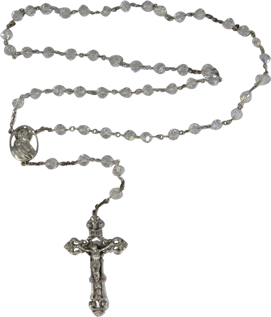 Vintage Italian Sterling Silver - Rosary Beads Transparent Background (1103x1103), Png Download