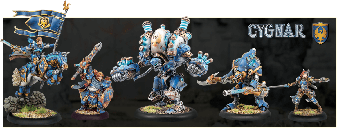 Forces Of Warmachine - Ace Cygnar Character Light Warjack (1184x459), Png Download