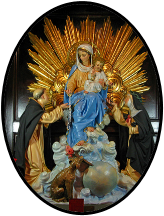 Dominic, Who Received The Rosary From Our Blessed Mother, - Our Lady Of The Rosary Png (327x430), Png Download