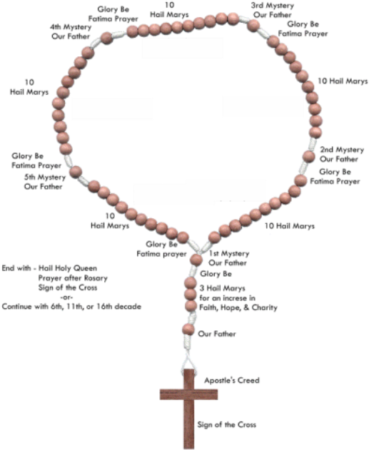 How To Pray A Rosary - Complete Mystery Of The Holy Rosary (568x658), Png Download