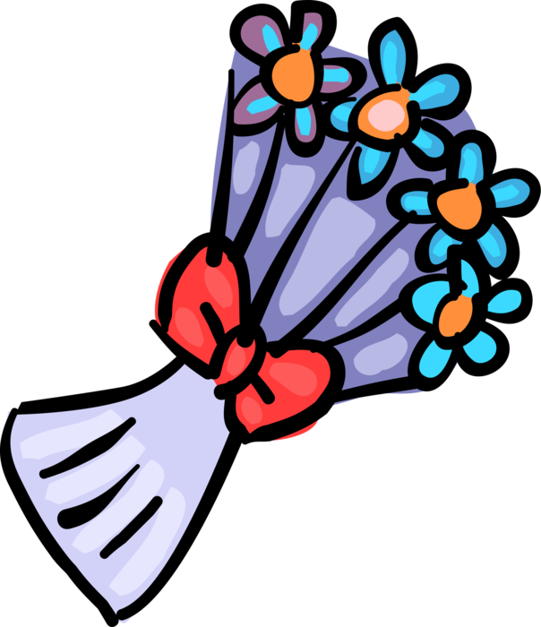 Vector Illustration Of Floral Bouquet Flowers With (604x700), Png Download