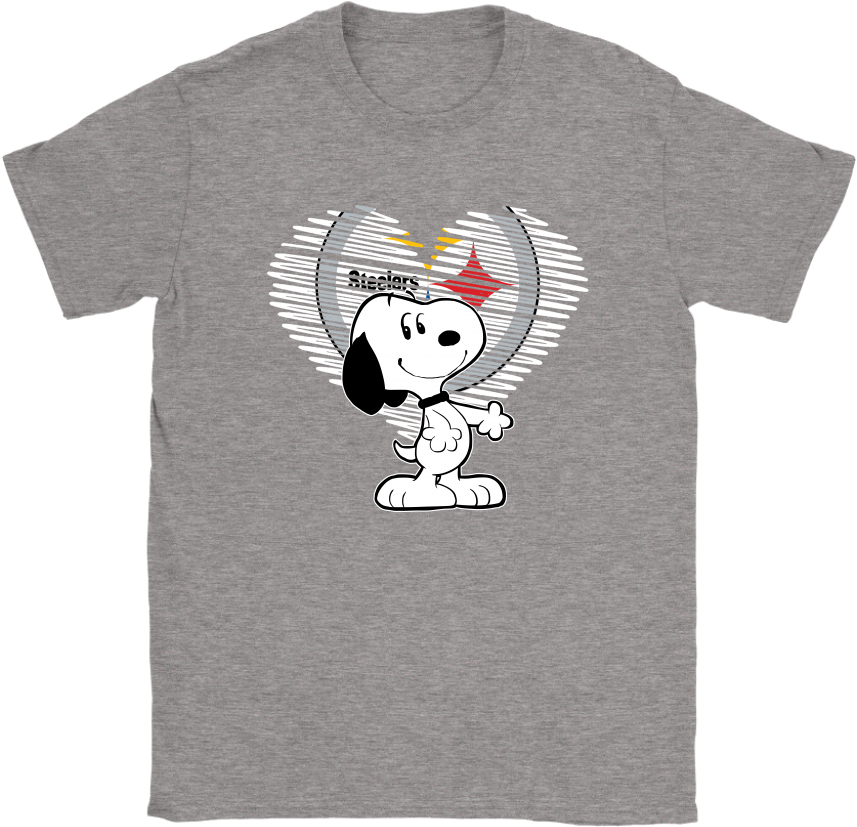 I Love Pittsburgh Steelers Snoopy In My Heart Nfl Shirts - Mercedes Logo T Shirt (1024x1024), Png Download