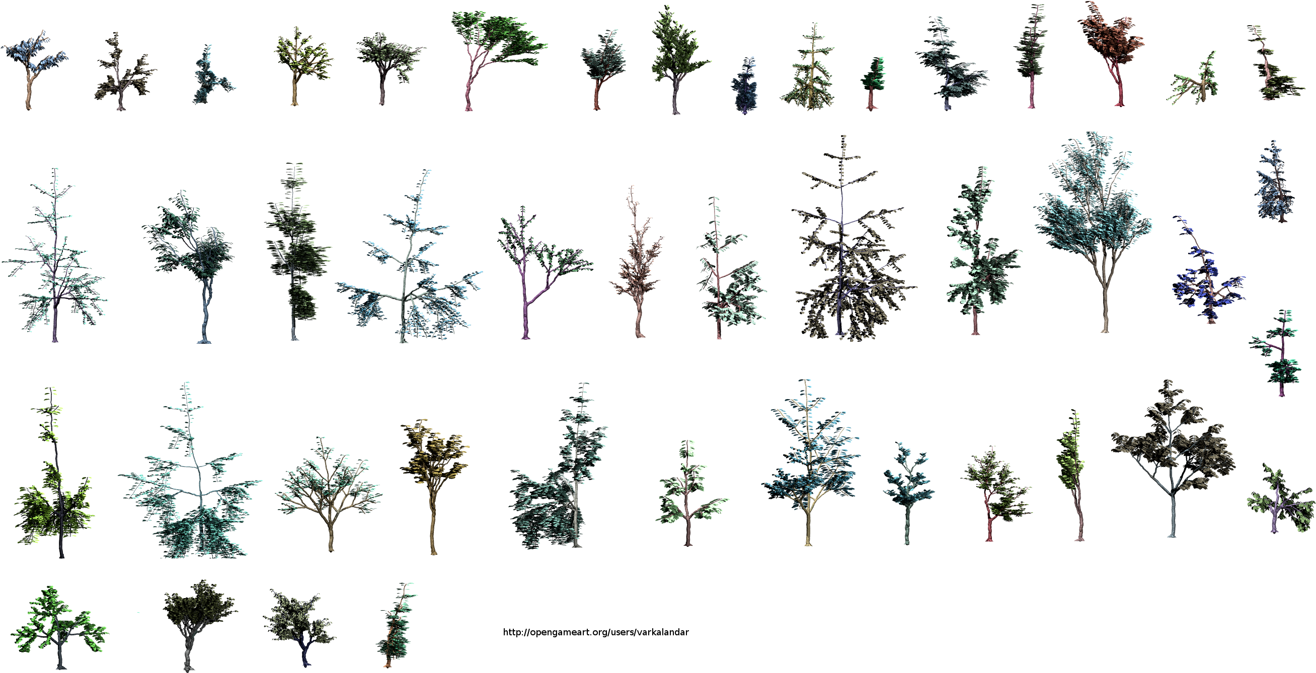 Hjm Small Trees Sideview V2 Alpha - Palm Tree (2800x1400), Png Download