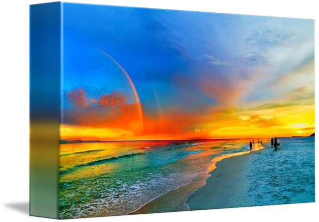 Drawing Sunset Sea - Florida (650x453), Png Download