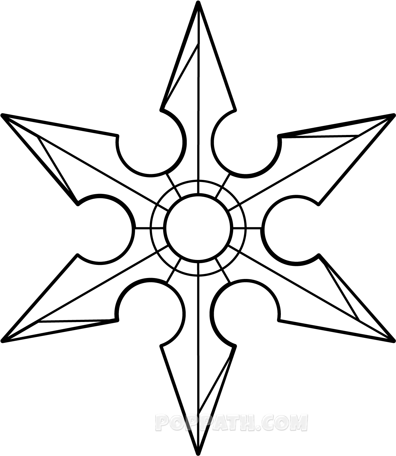 Jpg Transparent Download How To Draw A Pop Path Weaponsshurikenpng - Shuriken Drawing (1500x1500), Png Download