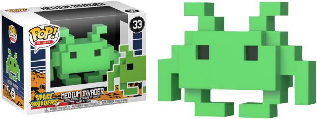 8-bit Pop Space Invaders Medium Invader Funko Pop Vinyl - Funko Pop Medium Invader (622x234), Png Download