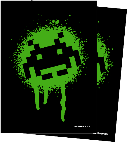 Turn One Space Invaders Standard Size Graffiti Sleeves - Turn One Card Sleeves: Space Invaders Graffiti (50) (450x529), Png Download