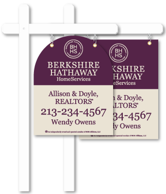 Aluminum Or Steel Swing Posts For Berkshire Hathaway - Berkshire Hathaway Home Services Sign (342x398), Png Download