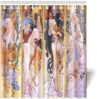 Katy Perry Dark Horse Alphonse Mucha Hot Sale Shower - Four Seasons Queen Duvet (500x500), Png Download