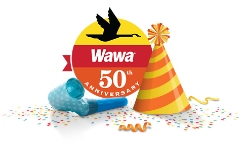 Wawa Celebrates Its 50th Anniversary - Wawa (527x305), Png Download