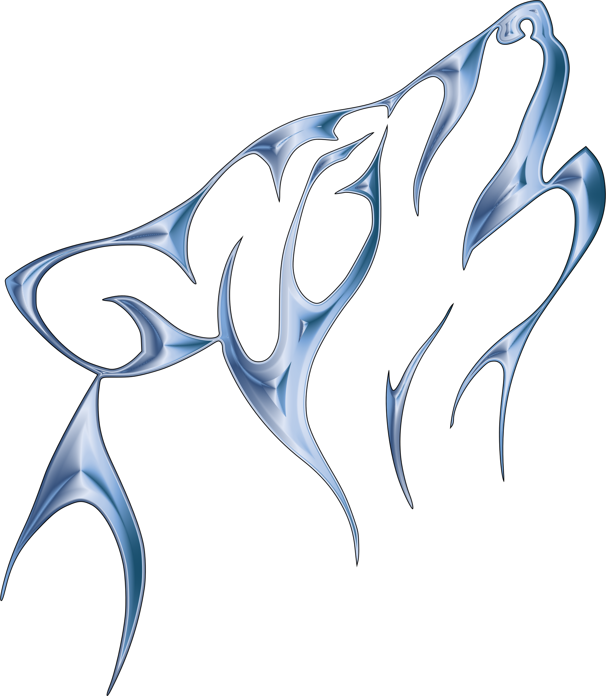 This Free Icons Png Design Of Cobalt Steel Tribal Wolf (2044x2346), Png Download