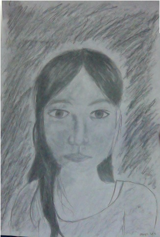 Drawing A Portrait Of My Self - Drawing (640x480), Png Download